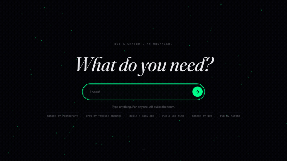 AskAlf — Tell it what you need, it builds the team